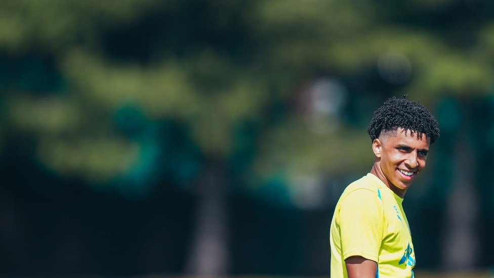 SUN AND SMILES : Rico Lewis basking in the lovely weather.