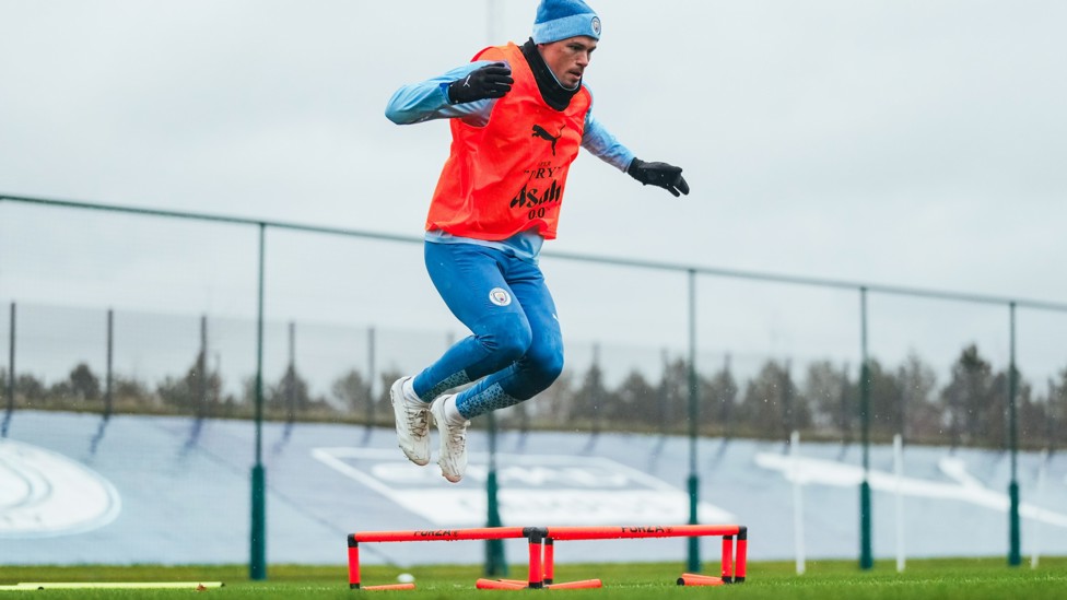 LEAP OF FAITH : Kalvin Phillips goes aerial