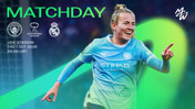 Promotional graphic for the Manchester City women's team match against Real Madrid at Joie Stadium on Thursday, October 1, 2026, at 20:00 UK time.