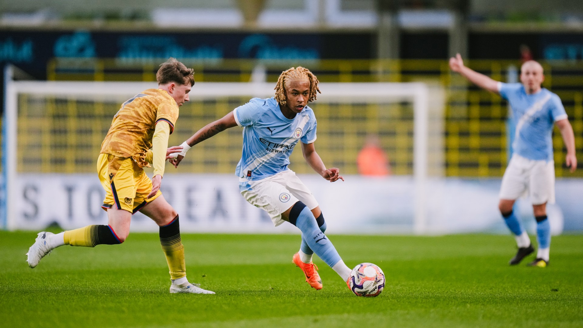 BATTLING BLACKBURN : Tyrone Samba helps City push for an equaliser.