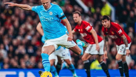 ON THE SPOT: Haaland strokes in from 12 yards.