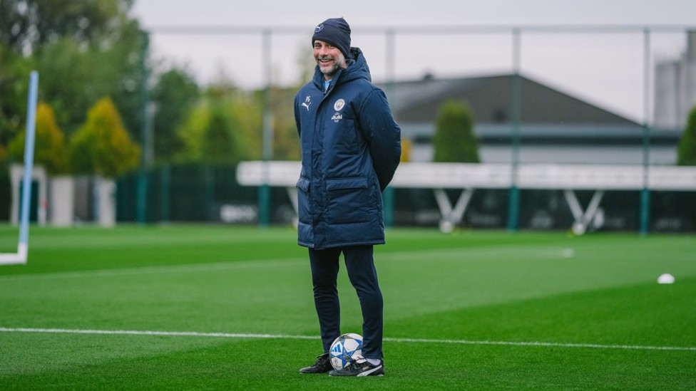 PITCH PERFECT : Pep Guardiola watches training