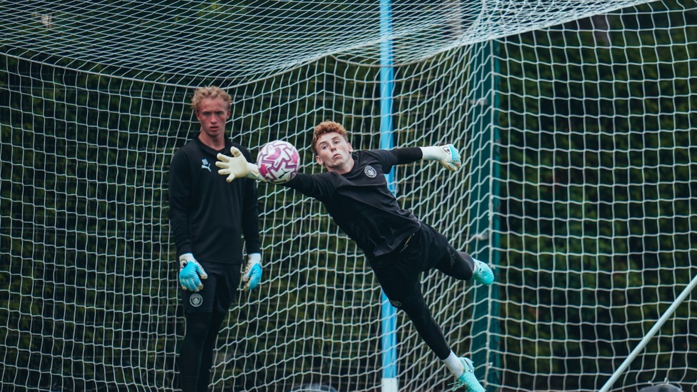 SAFE HANDS: goalkeeper union, Spike Brits and Jack Wint 