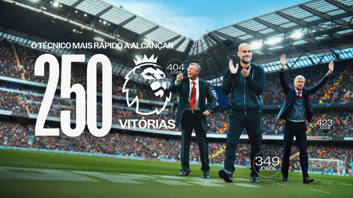 Guardiola chega a 250 vitórias na Premier League em tempo recorde
