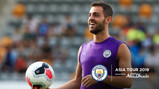 GOOD VIBES: Bernardo enjoying himself in pre-season training.