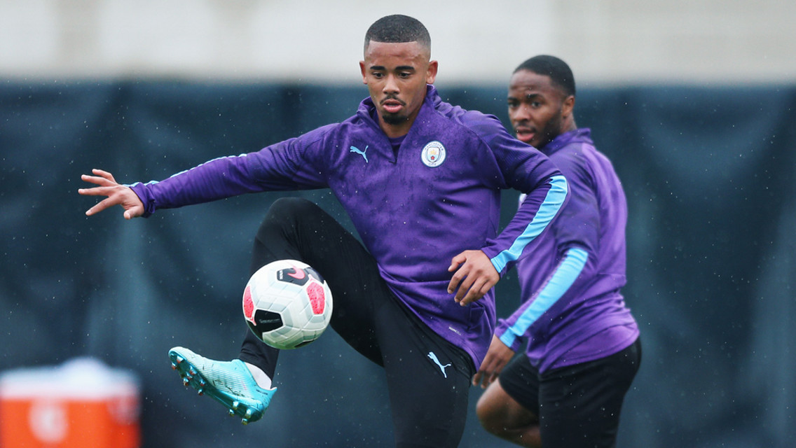 GABRIEL JESUS: Nice control as Raheem watches on