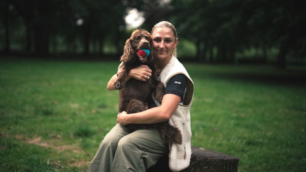 BEST BUDS: Laura Coombs and her dog, Duke, at Buille Hill Park in Salford