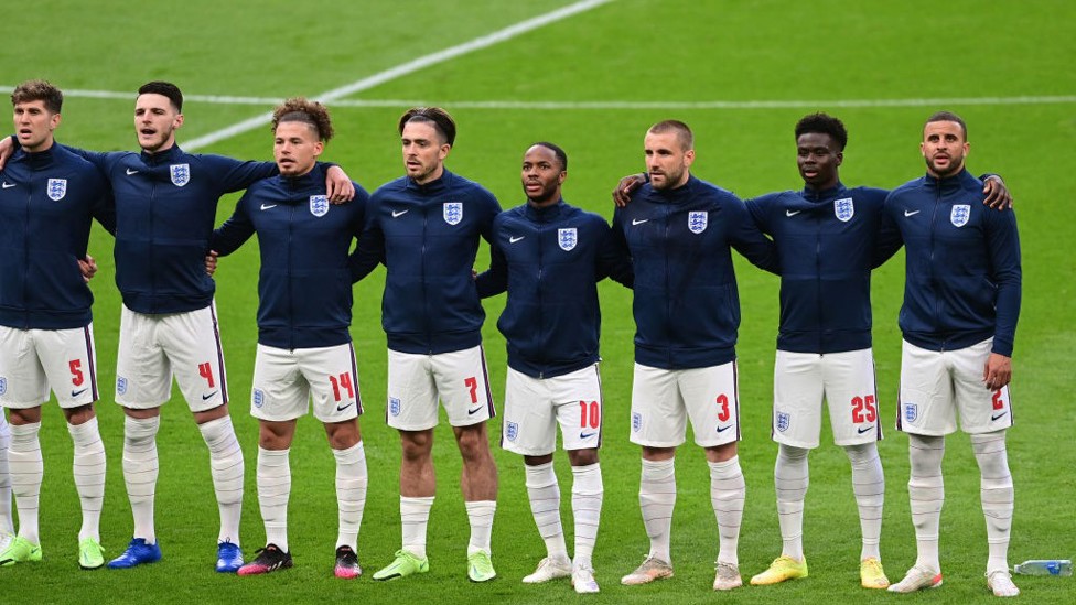 CITY TRIO : Sterling, Walker and Stones started the final group game - another clean sheet!