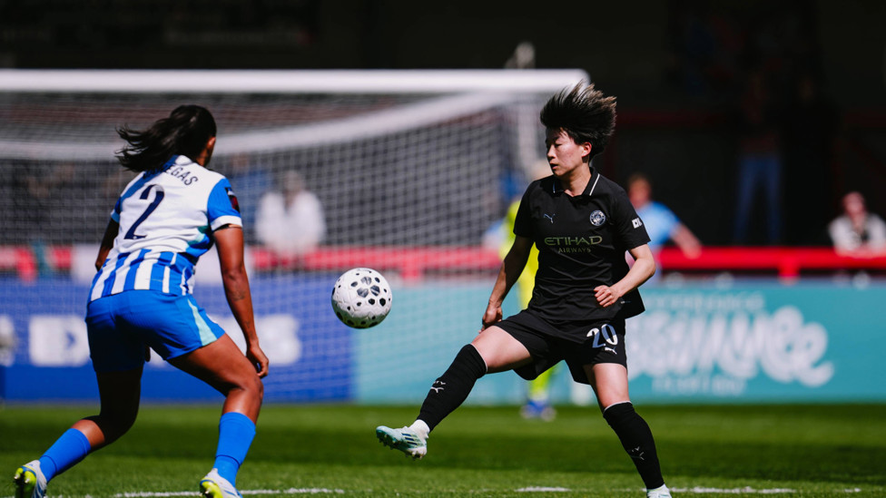 Controlling the game : Aoba Fujino in total control of the ball and the first half