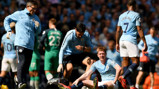 CONCERN: The one blight on the first half was the sight of Kevin De Bruyne having to be substituted after a leg injury