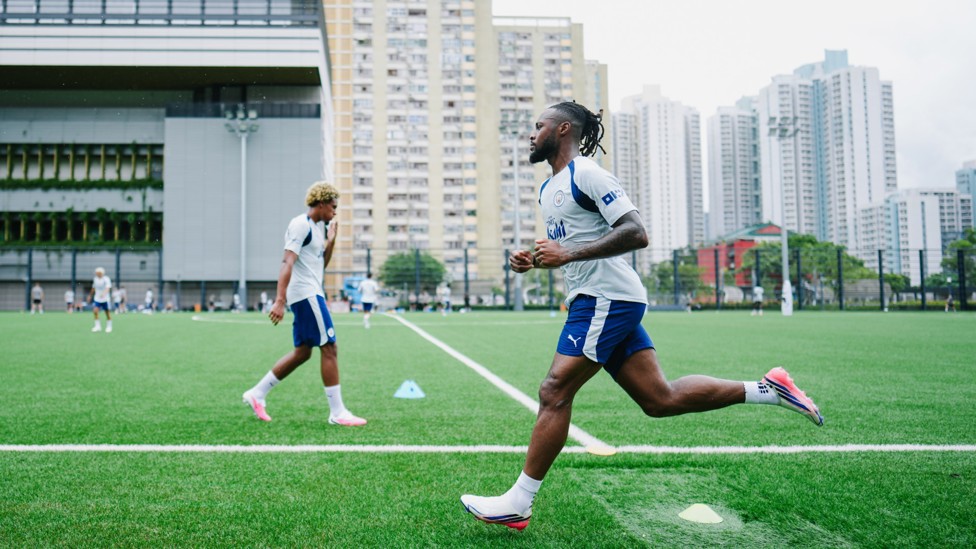 HARD YARDS : Antoine Semenyo runs in the Hong Kong heat
