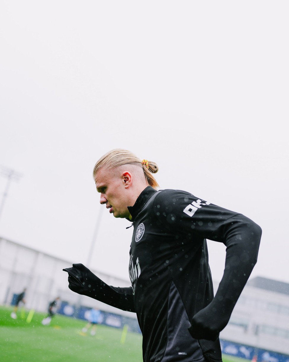 NUMBER NINE : Erling Haaland prepares for Sunday
