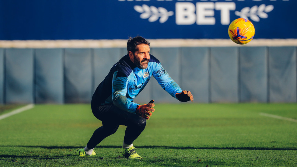 EYES RIGHT: Goalkeeper Scott Carson gets set to pounce