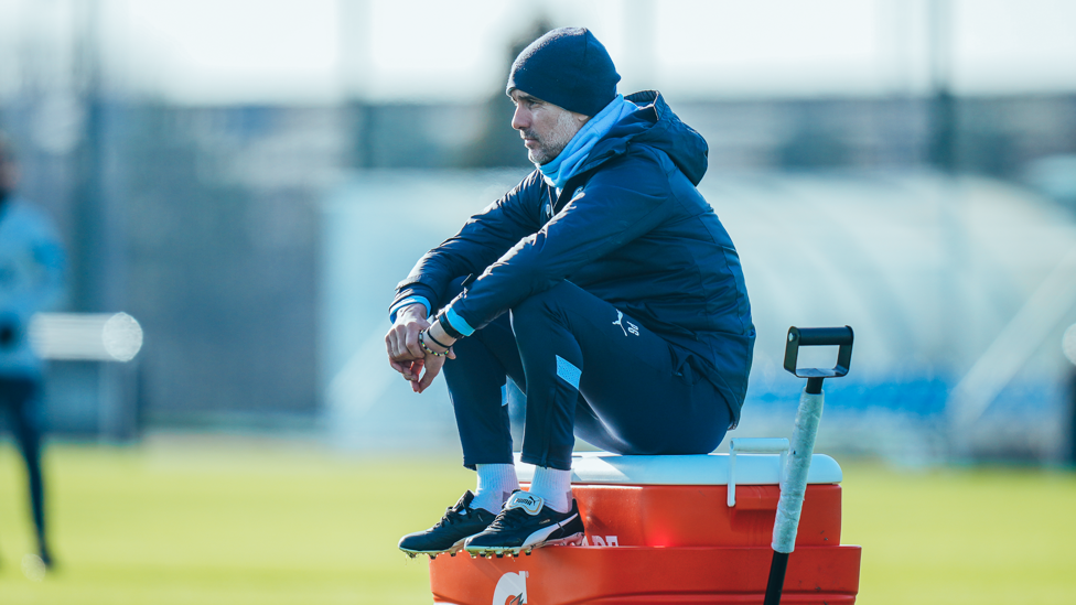 VANTAGE POINT : Pep Guardiola watching training