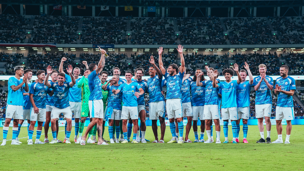 TOUR DE FORCE : The City players at full-time