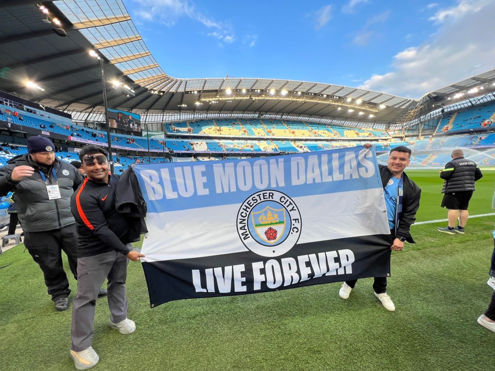  : Blue Moon Dallas branch showing their pride pitch side. 