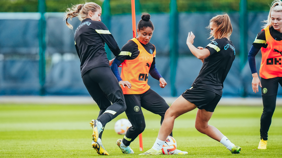 CENTRE OF ATTENTION: Demi Stokes in the thick of things