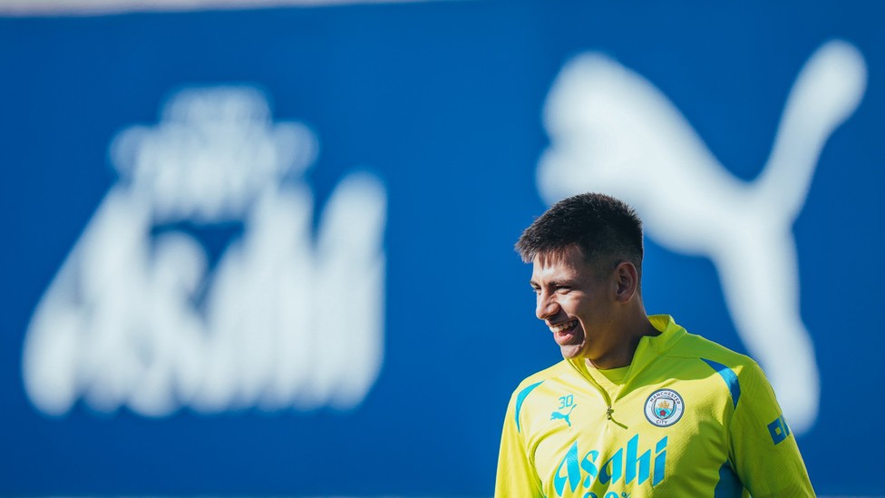FRESH FACED : Claudio Echeverri gets involved