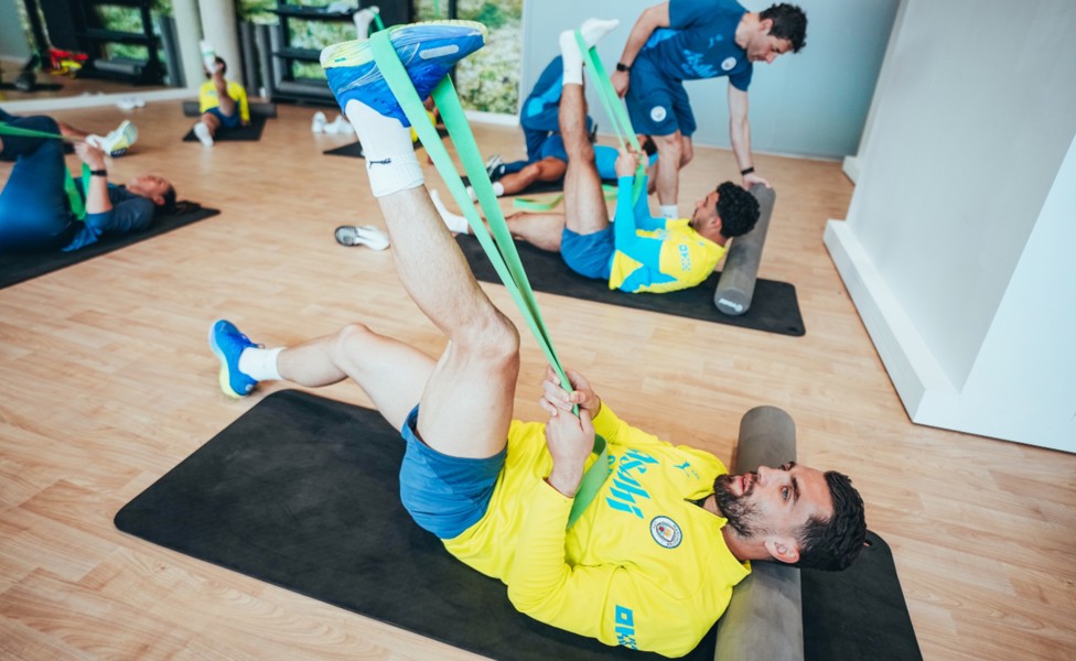 AT FULL STRETCH: Mateo Kovacic is put through his paces.