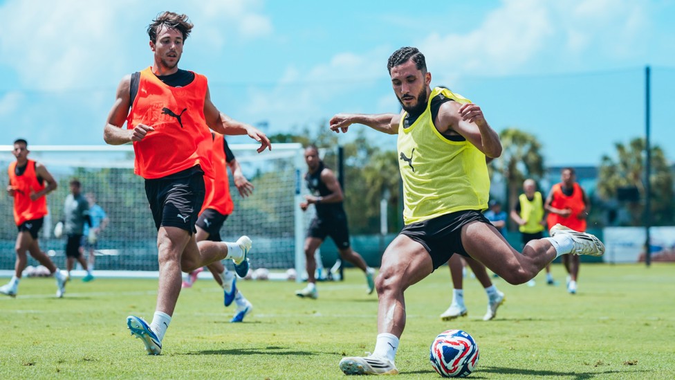 STRIKE : Rayan Cherki tries his luck