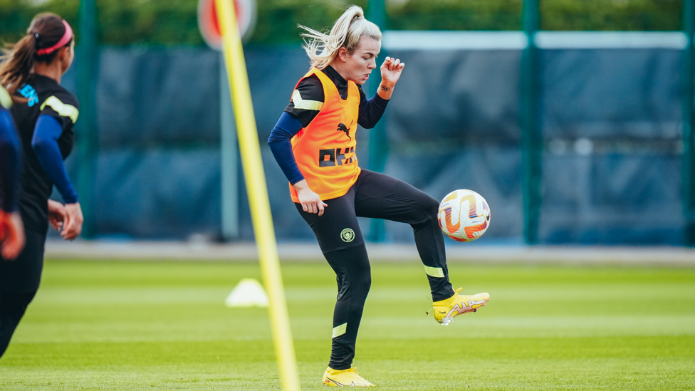 TOUCH OF CLASS: Lauren Hemp in control as per usual