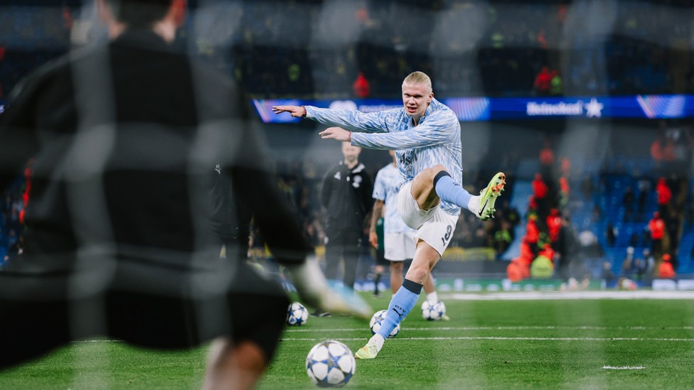 SHOTS AWAY : Haaland gets in the mood.