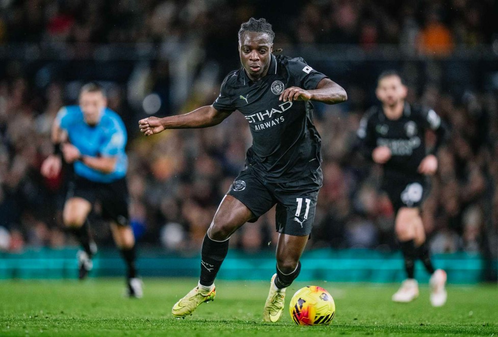 DANCING FEET : Doku's trickery and infamous shimmy on show against Fulham in 2025/26. 