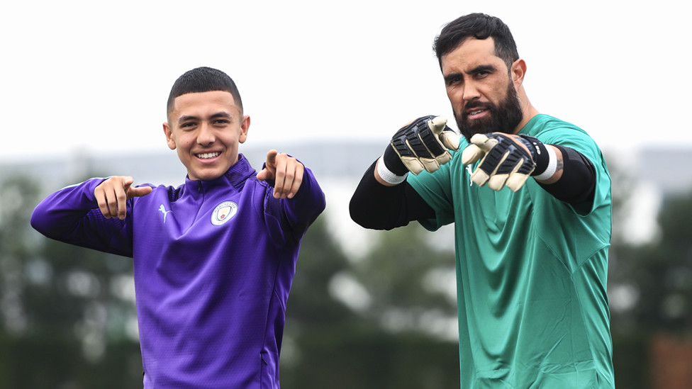 ON POINT : Ian Carlo Poveda and Claudio Bravo gear up for Tuesday's training session