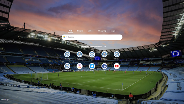 Official Man City Wallpapers and Start Page chrome extension