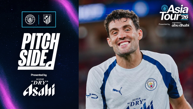 Promotional material for Asia Tour '26 featuring a smiling Manchester City player with event details and sponsor logos.