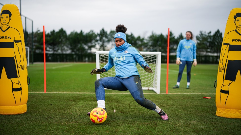 KEEPING THE FAITH: Khiara Keating goes through her paces.