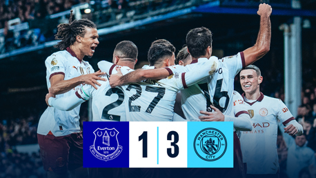 Everton 1-3 City: Brief highlights