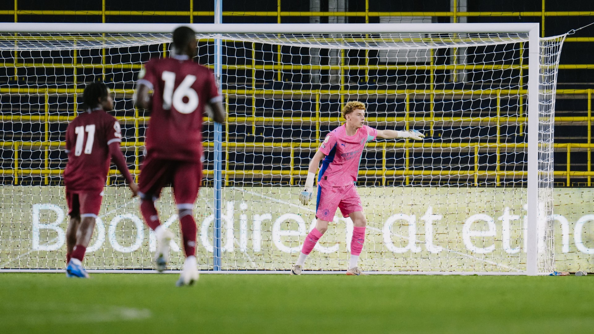 SHOT STOPPER : Jack Wint provides instruction. 