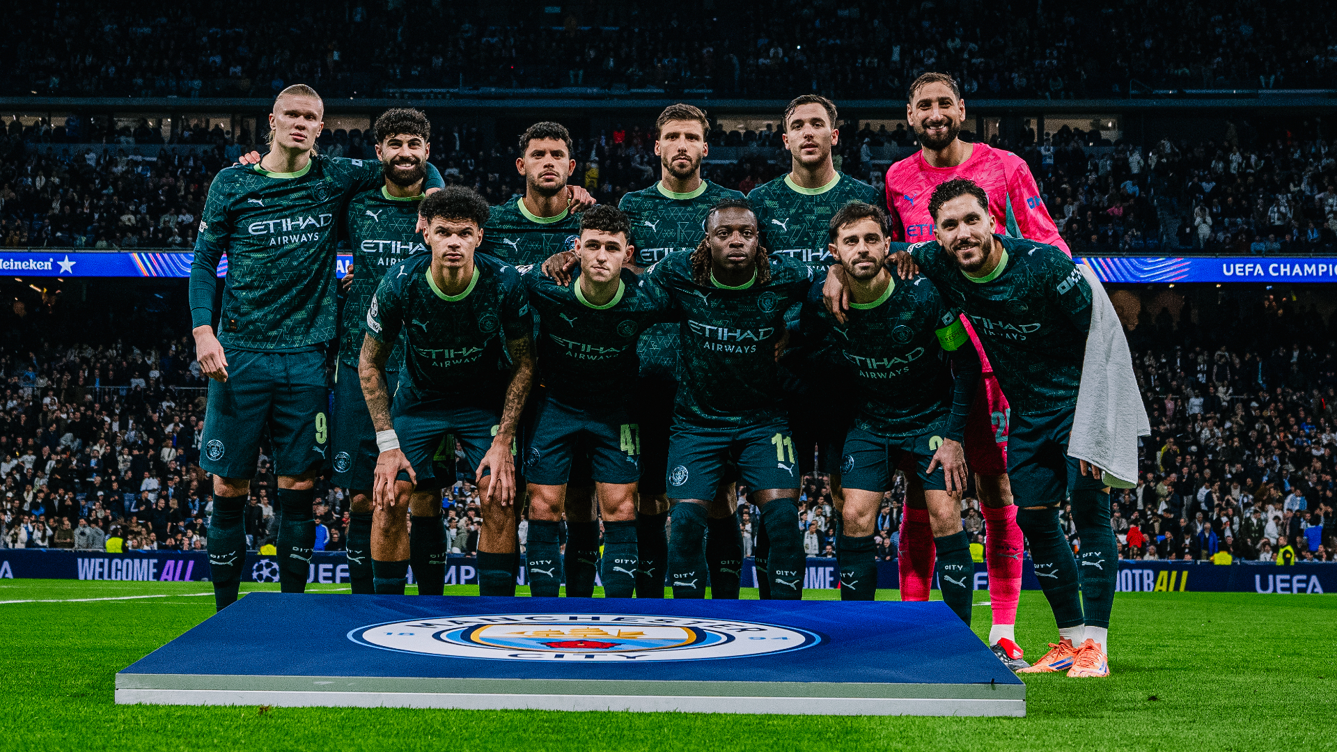 SQUAD GOALS: The City team prior to kick-off