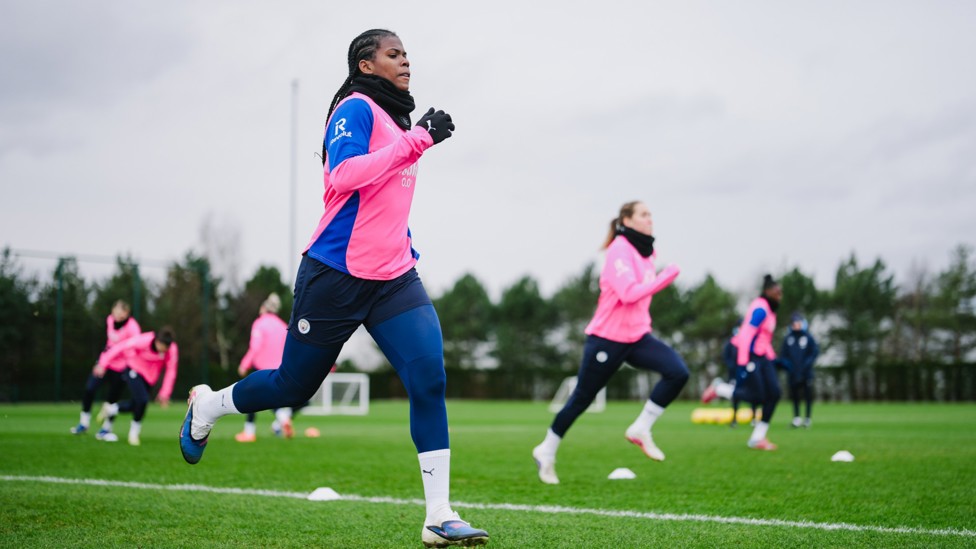 SHUTTLE RUNS : The girls are put through their paces