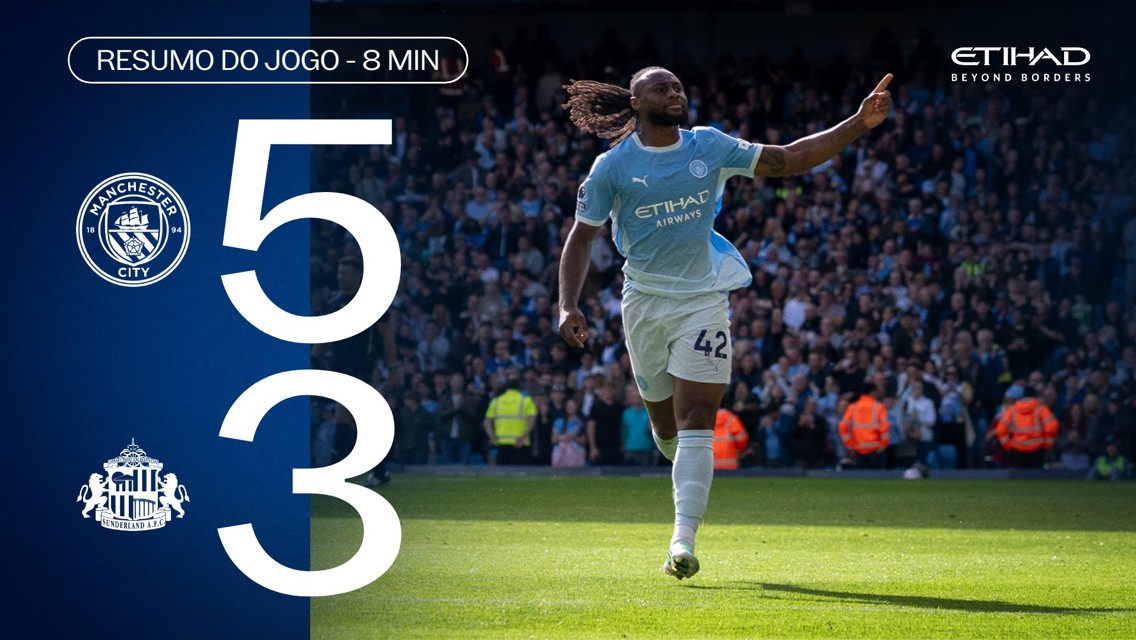 City 5-3 Sunderland: Resumo do Jogo
