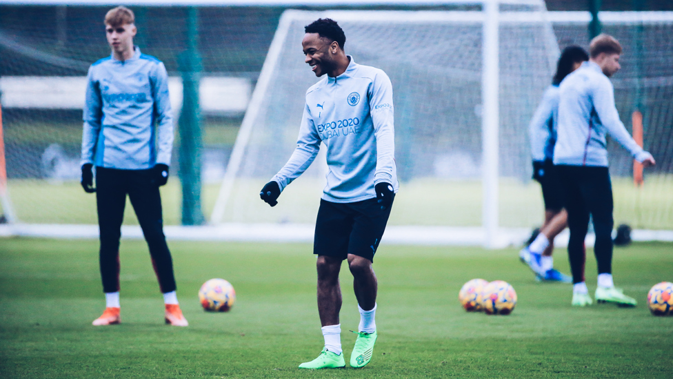 A relaxed and happy Raheem - no wonder in the form he's in