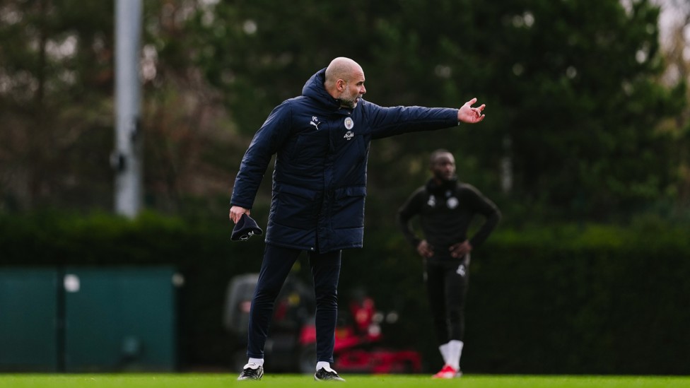 CONDUCTOR : Pep Guardiola directing things