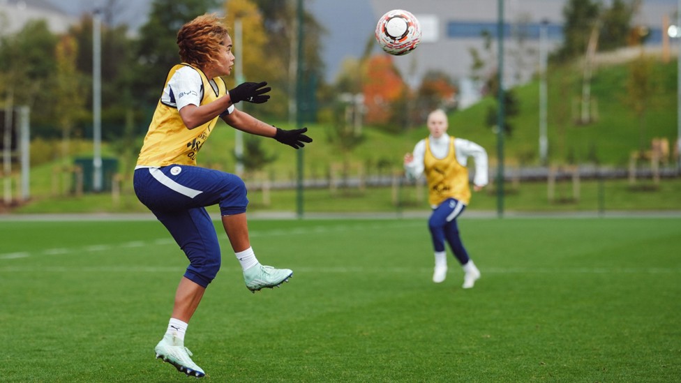 HOW'S YOUR TOUCH?:  : Mary Fowler looks to control the ball