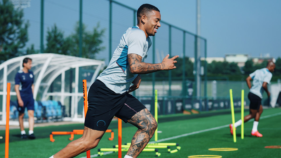 ALL SMILES: Gabriel Jesus revels in his work!