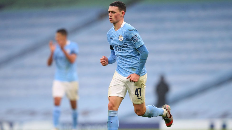 ON TOP : Phil Foden's sweetly struck goal put us into a commanding 3-0 lead at the break.
