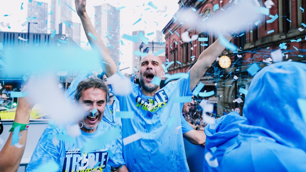 CELEBRATION : The boss enjoys himself