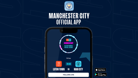 Follow Luton v City on our official app 