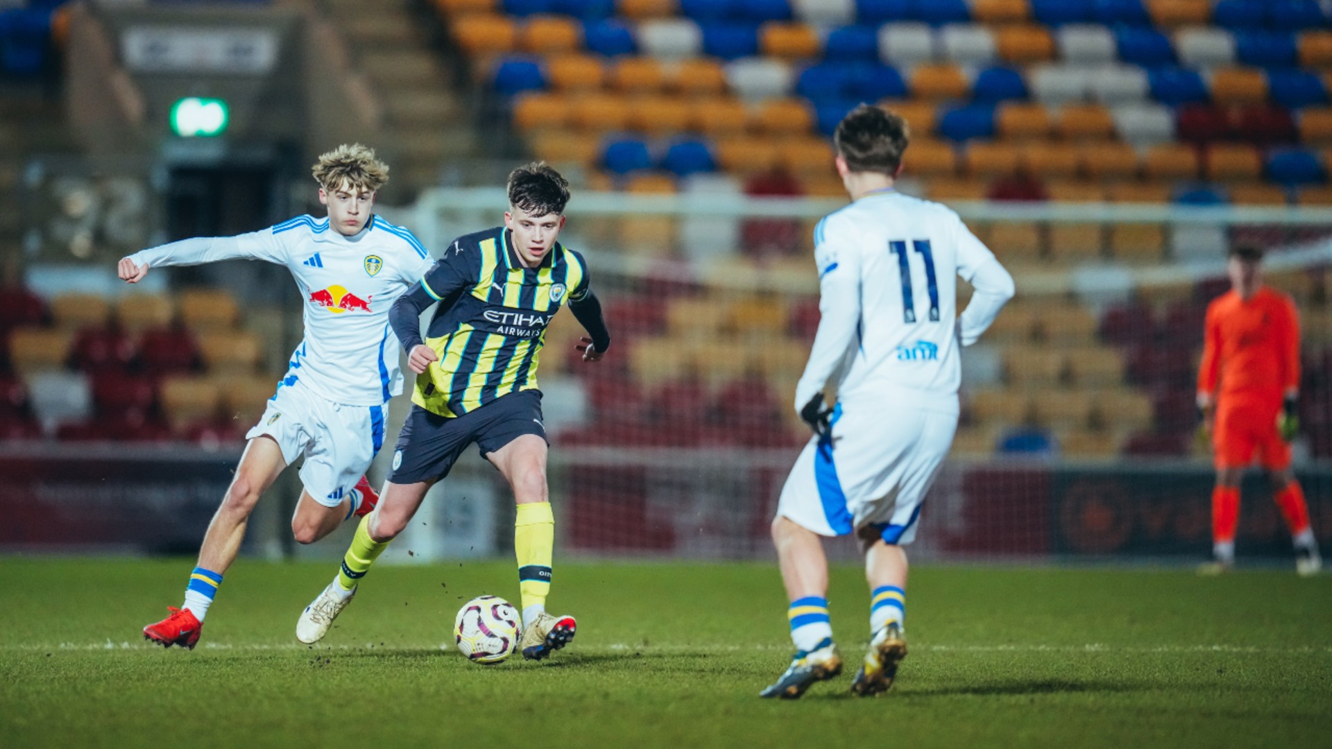 DETERMINED : Kian Noble helps hold out for the win.