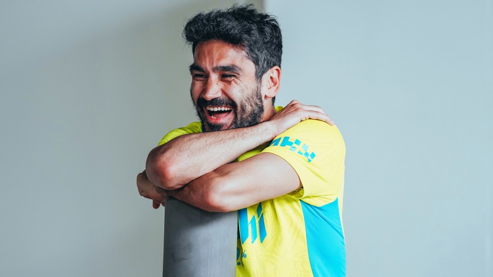 ALL SMILES : Ilkay Gundogan in fine spirits. 