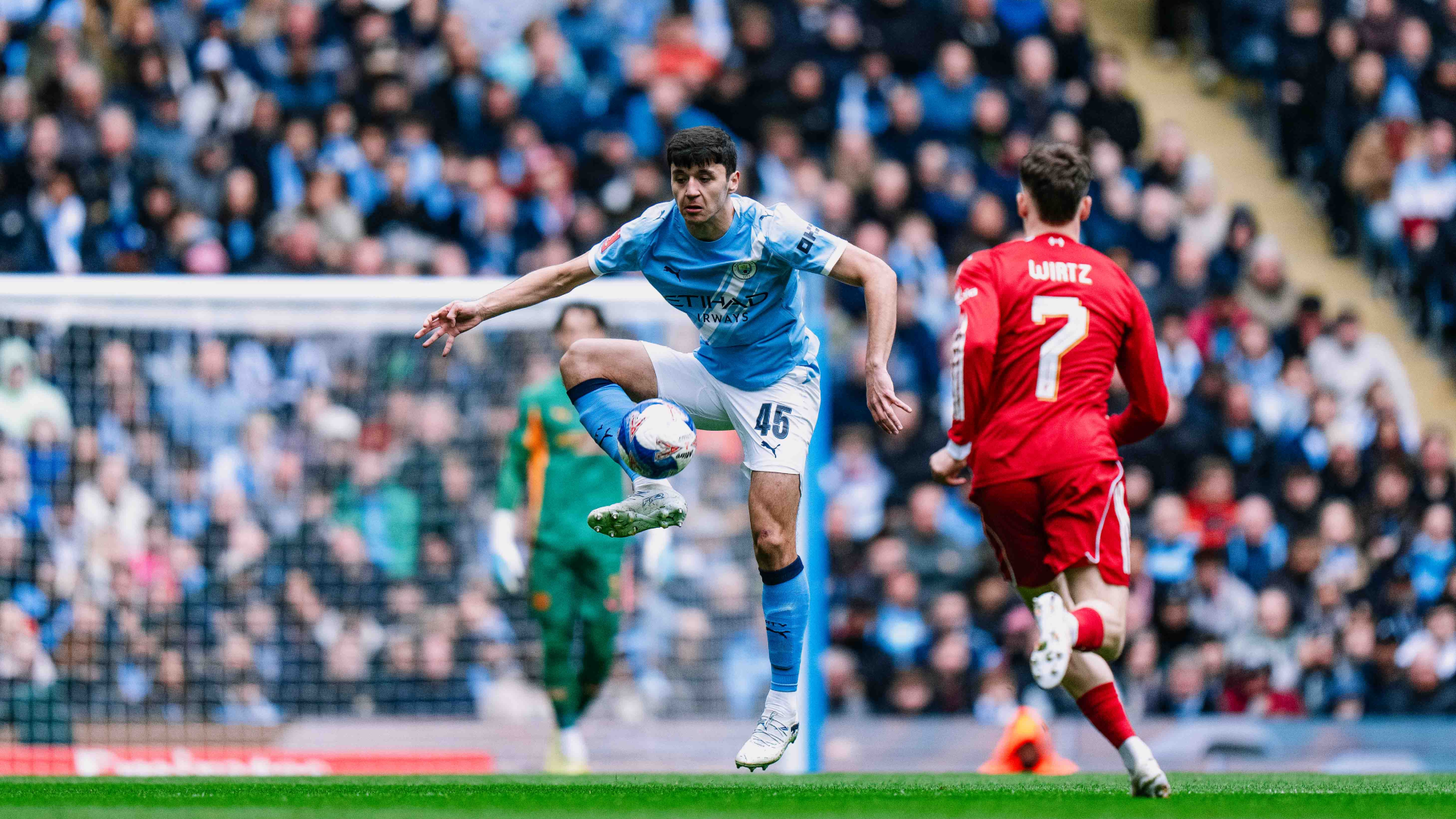 ACTION MAN: Abdukodir Khusanov takes control.