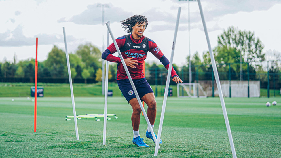 KEEPING ON TR-AKE: Nathan Ake is put through his paces