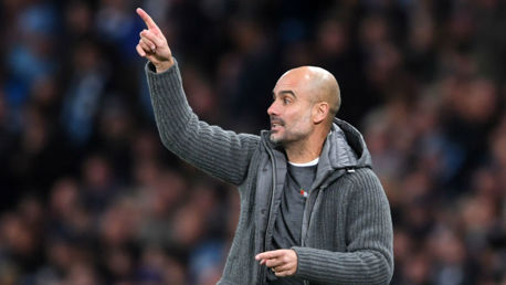 PEP'S POINTER: City boss Pep Guardiola urges the Blues on