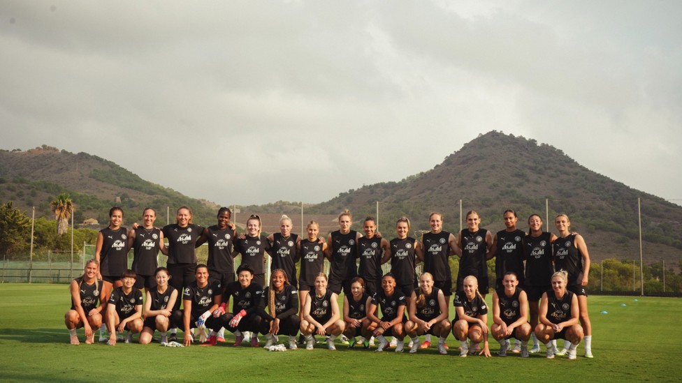 TEAM: the whole City squad pose for a team photo in La Manga