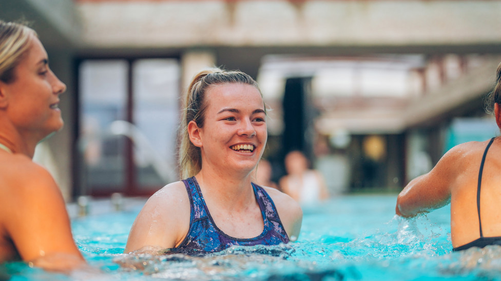 FOCUS TIME: Lauren Hemp also revelled in the recovery session!